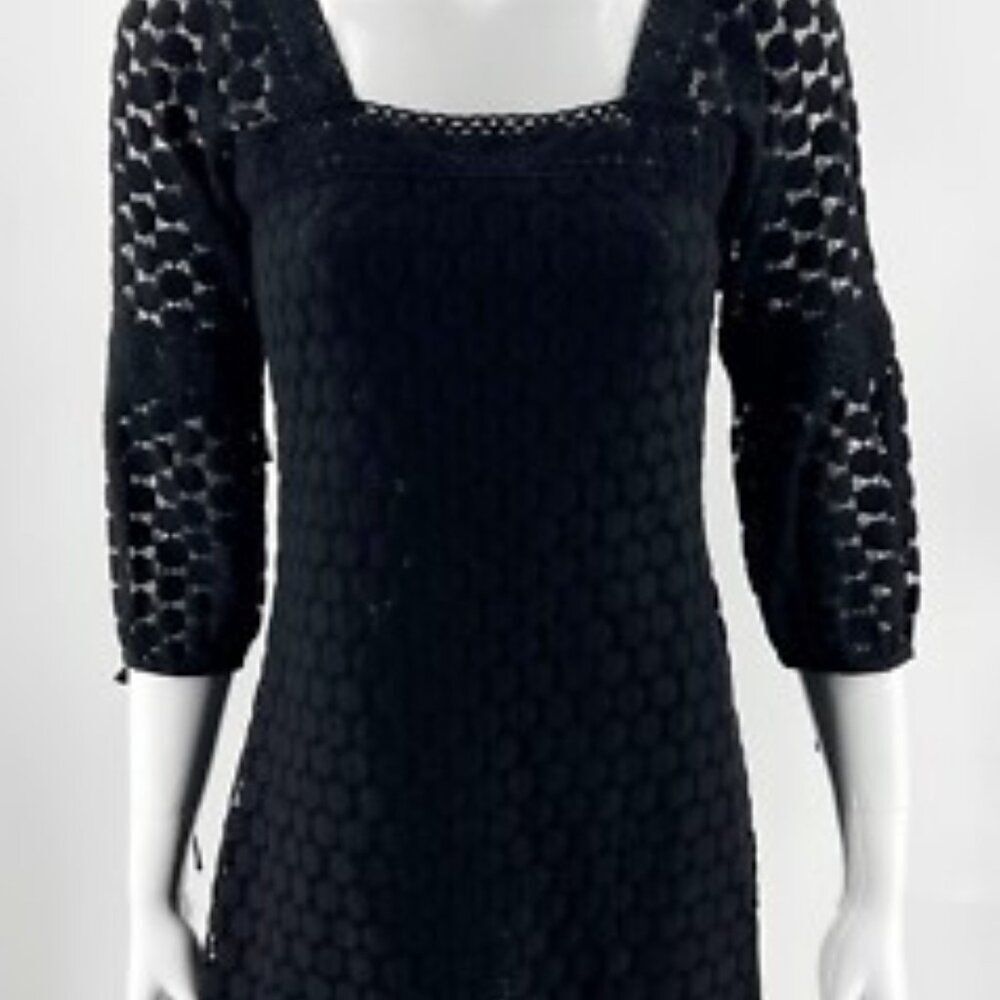 203 SOLITAIRE by RAVI KHOSLA Black Lace Tunic Top Plus Size 1X